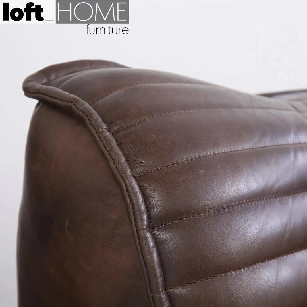 Vintage genuine leather 3 seater sofa airmaster detail 1.