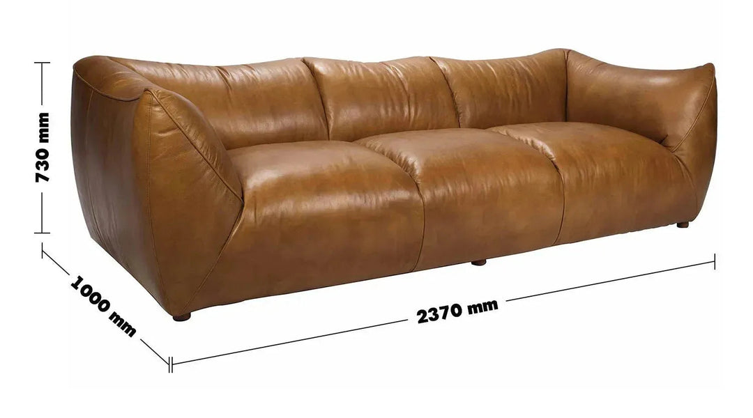 Vintage Genuine Leather 3 Seater Sofa BEANBAG
