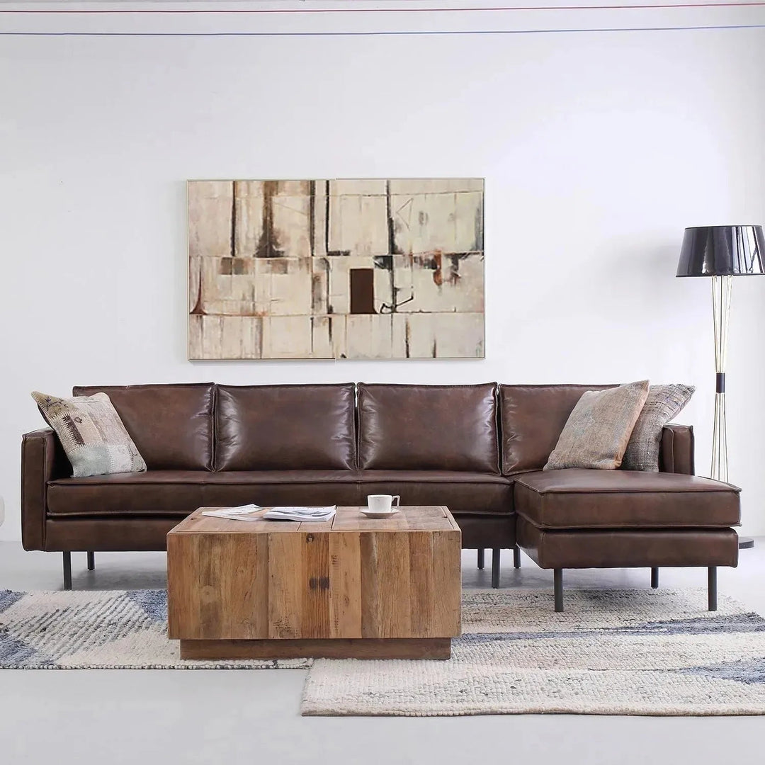 Vintage Genuine Leather 3 Seater Sofa BELGIAN