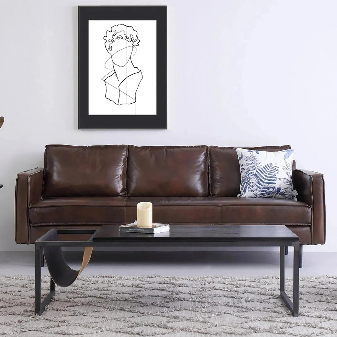 Vintage Genuine Leather 3 Seater Sofa BELGIAN