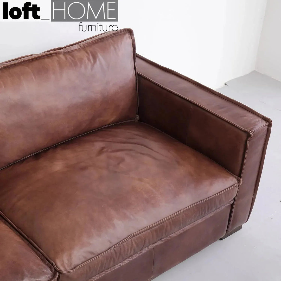 Vintage genuine leather 3 seater sofa brown whisky situational feels.
