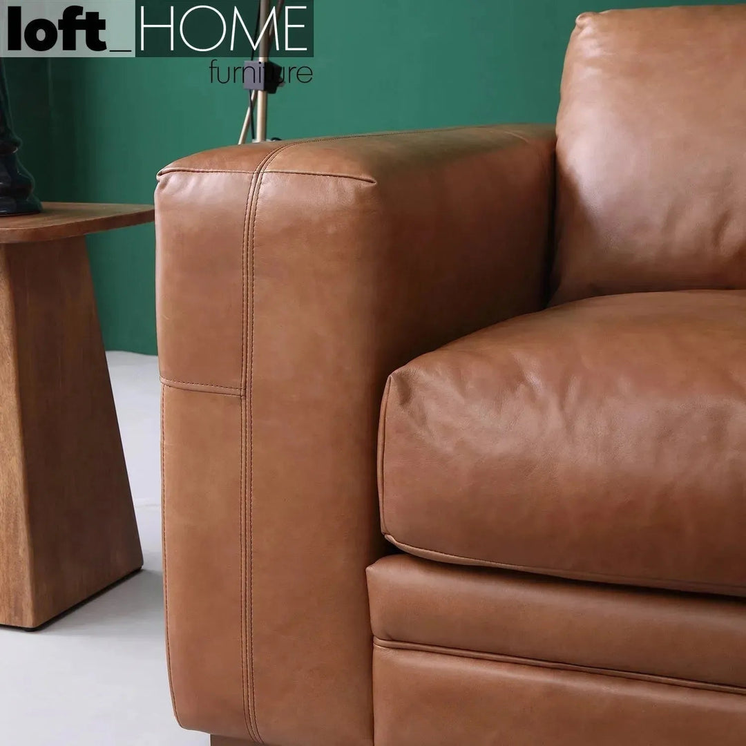 Vintage genuine leather 3 seater sofa canvas ter situational feels.