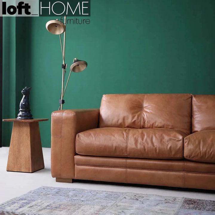 Vintage Genuine Leather 3 Seater Sofa CANVAS TER