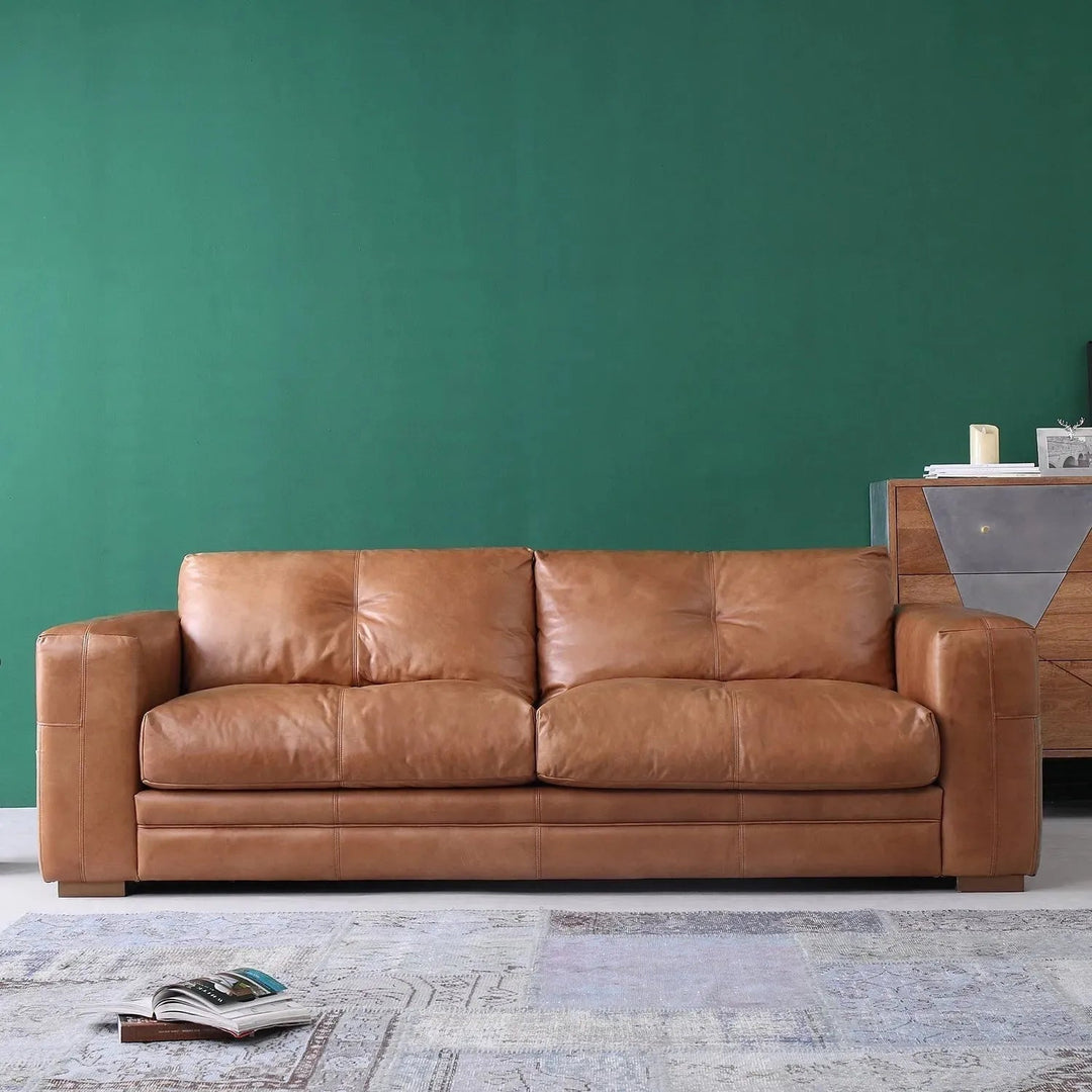Vintage Genuine Leather 3 Seater Sofa CANVAS TER