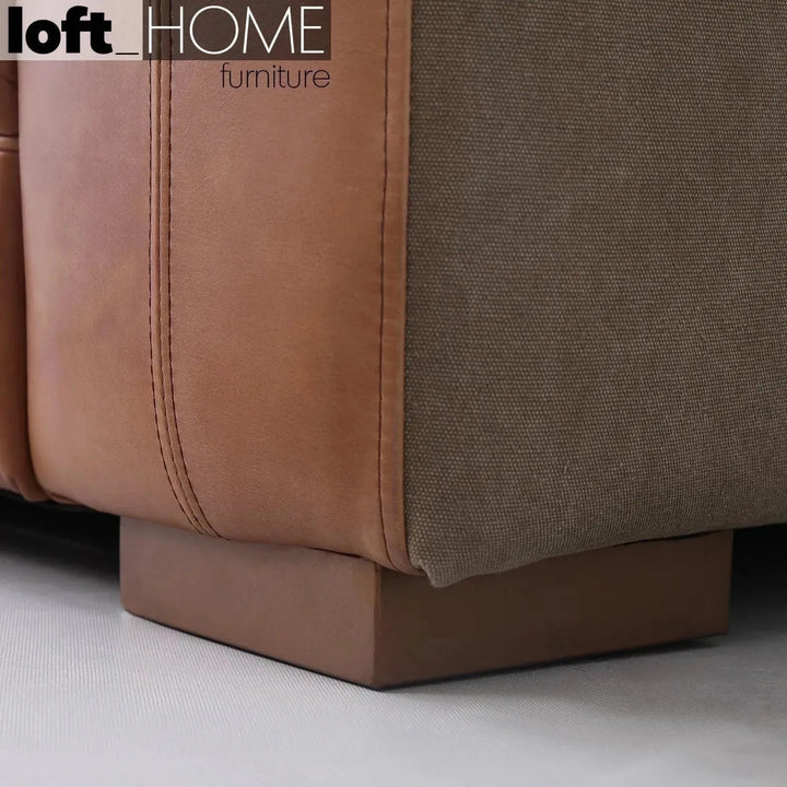 Vintage Genuine Leather 3 Seater Sofa CANVAS TER