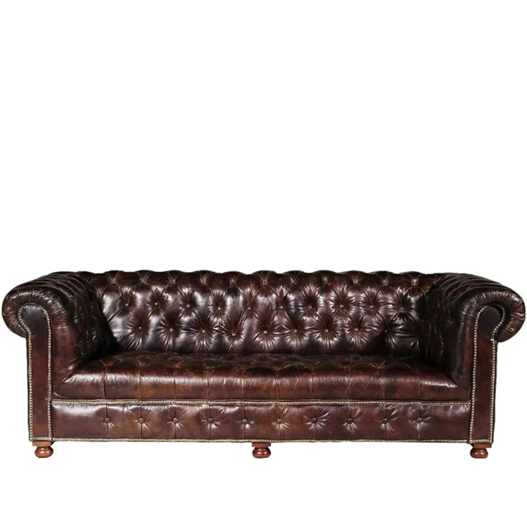 Vintage Genuine Leather 3 Seater Sofa CHESTERFIELD BUTTON