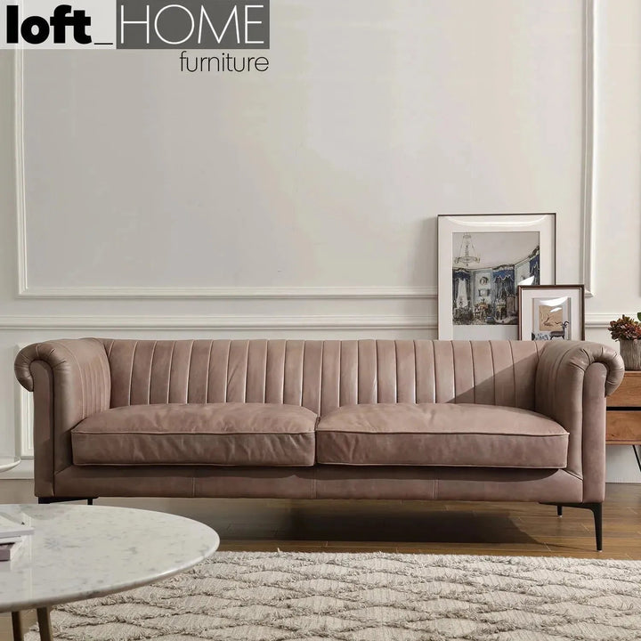 Vintage Genuine Leather 3 Seater Sofa ELIS