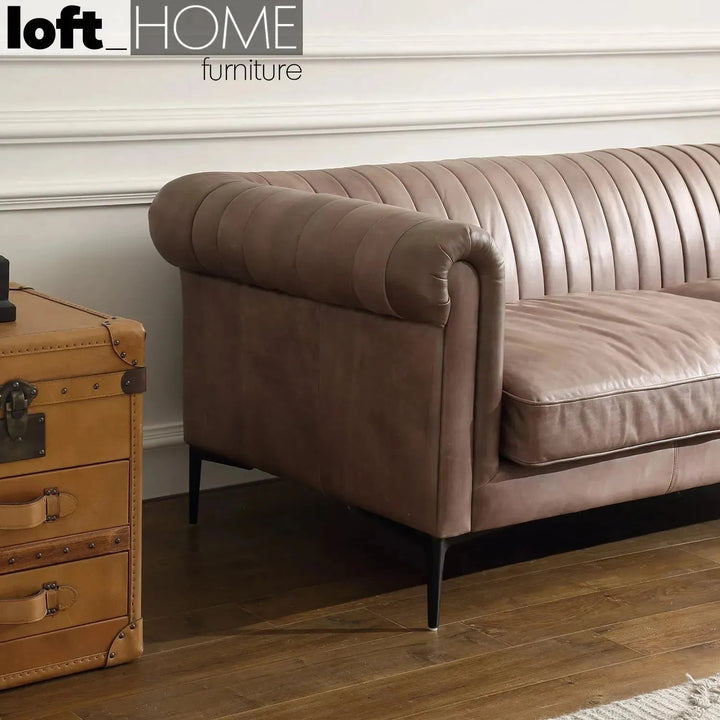 Vintage Genuine Leather 3 Seater Sofa ELIS