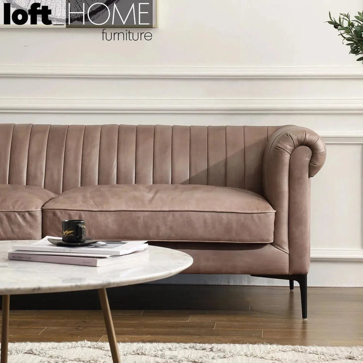 Vintage Genuine Leather 3 Seater Sofa ELIS