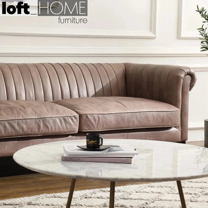 Vintage Genuine Leather 3 Seater Sofa ELIS