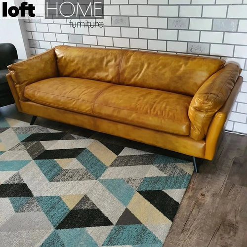 Vintage Genuine Leather 3 Seater Sofa MAGINA Good to Know Preview-1