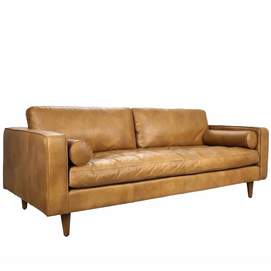 Vintage genuine leather 3 seater sofa olga conceptual design.