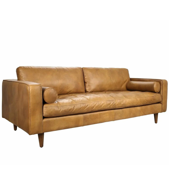 Vintage genuine leather 3 seater sofa olga conceptual design.