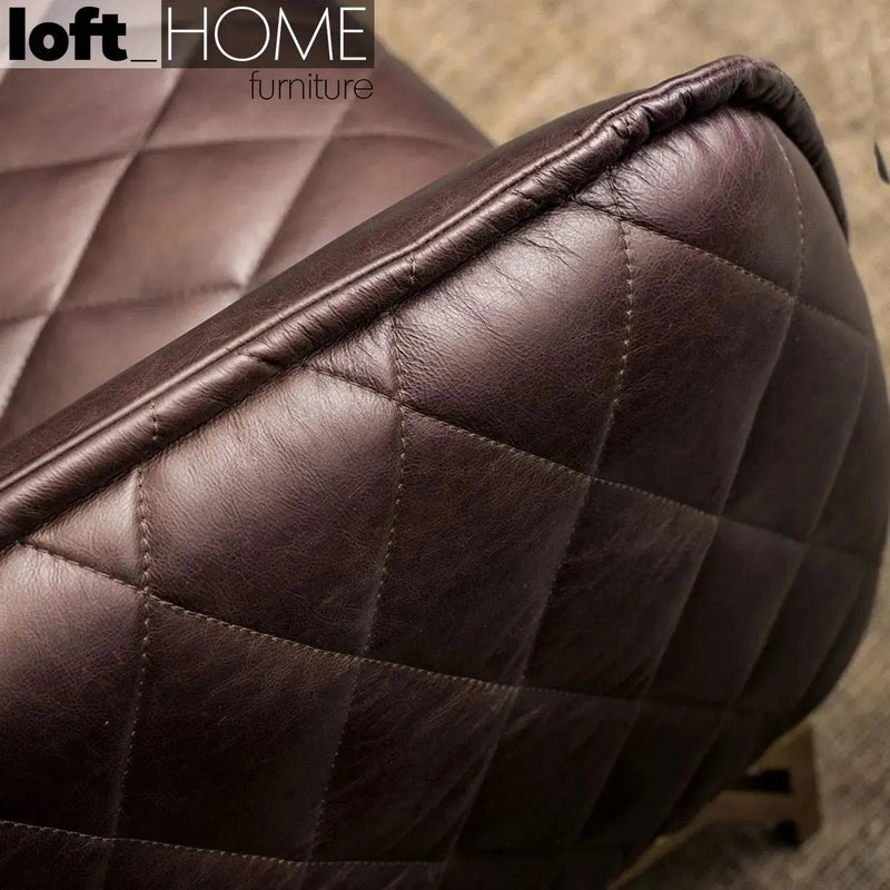 Vintage genuine leather 3 seater sofa osmond detail 1.