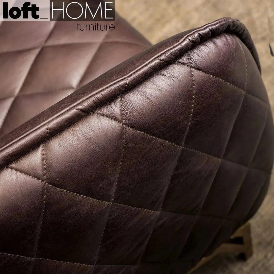Vintage genuine leather 3 seater sofa osmond detail 1.