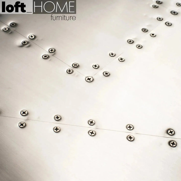 Industrial Genuine Leather 3 Seater Sofa SILVER AIRCRAFT