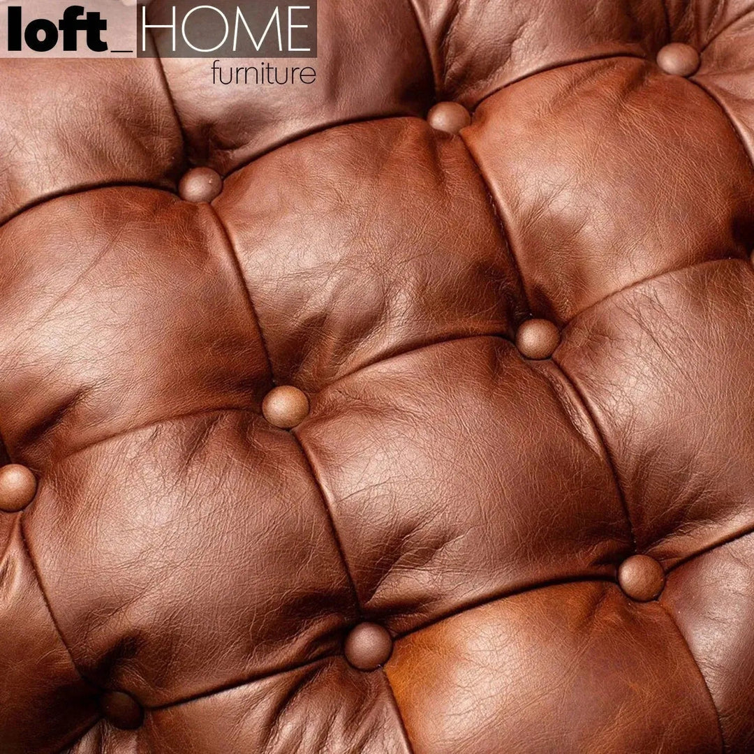 Vintage Genuine Leather 4 Seater Sofa AKASHA