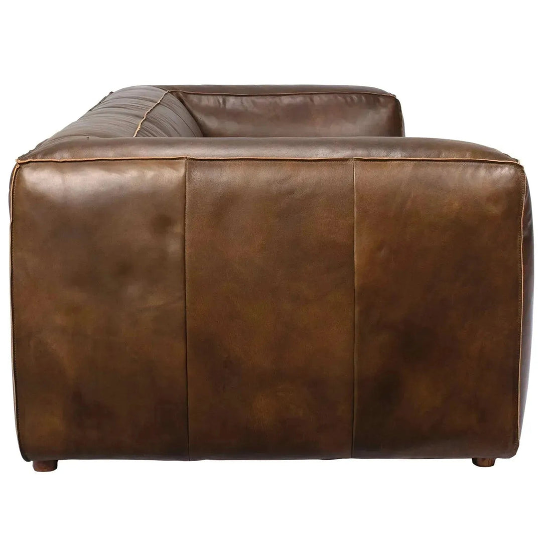 Vintage genuine leather 4 seater sofa antique master conceptual design.