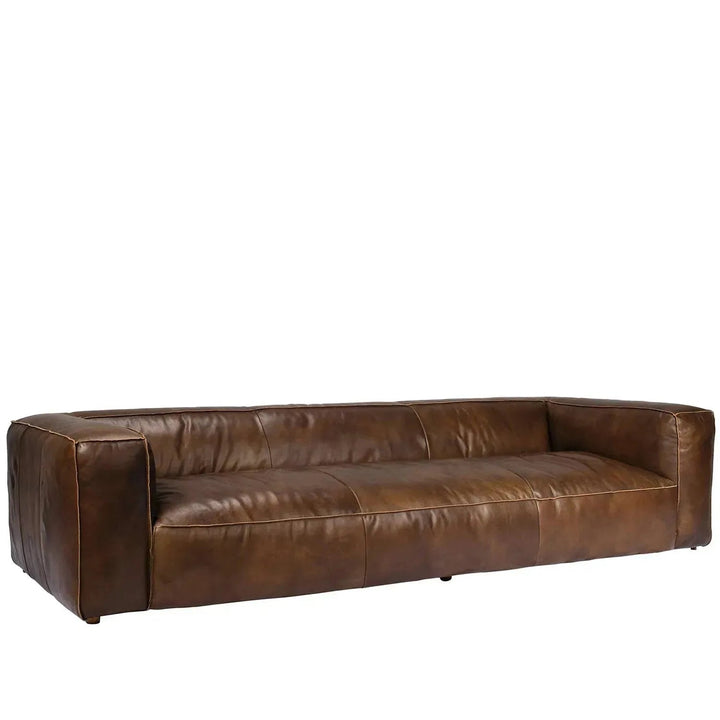 Vintage genuine leather 4 seater sofa antique master detail 1.