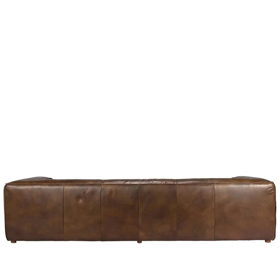 Vintage genuine leather 4 seater sofa antique master layered structure.