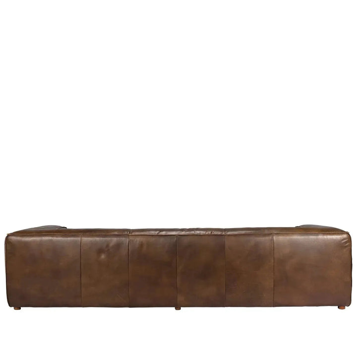 Vintage genuine leather 4 seater sofa antique master layered structure.