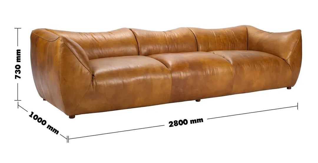 Vintage Genuine Leather 4 Seater Sofa BEANBAG