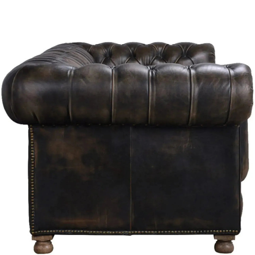 Vintage Genuine Leather 4 Seater Sofa CHESTERFIELD BUTTON