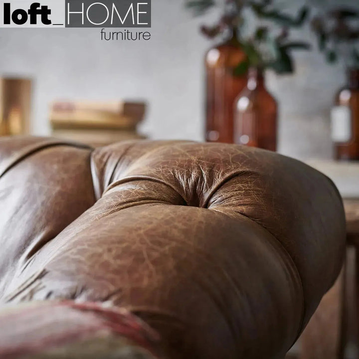 Vintage Genuine Leather 4 Seater Sofa CHESTERFIELD CLASSIC