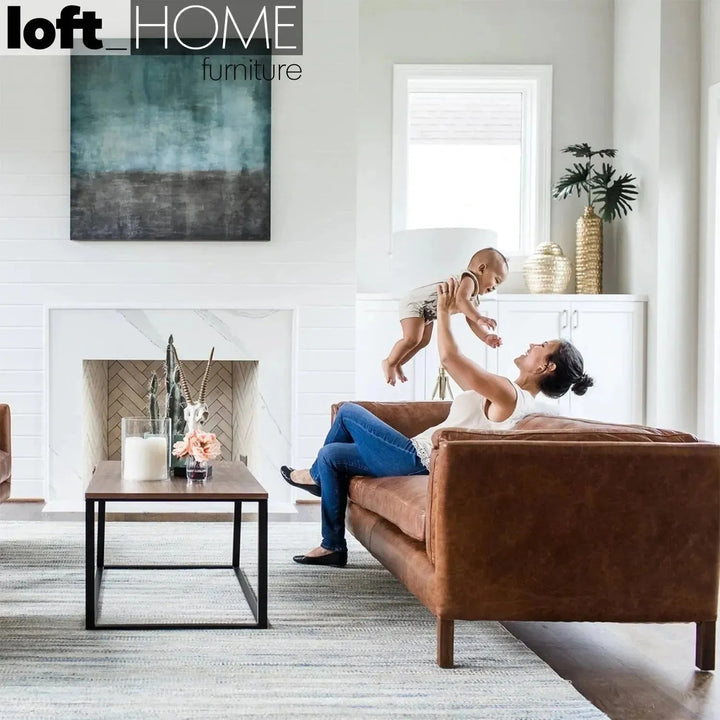 Vintage Genuine Leather 4 Seater Sofa REGGIO