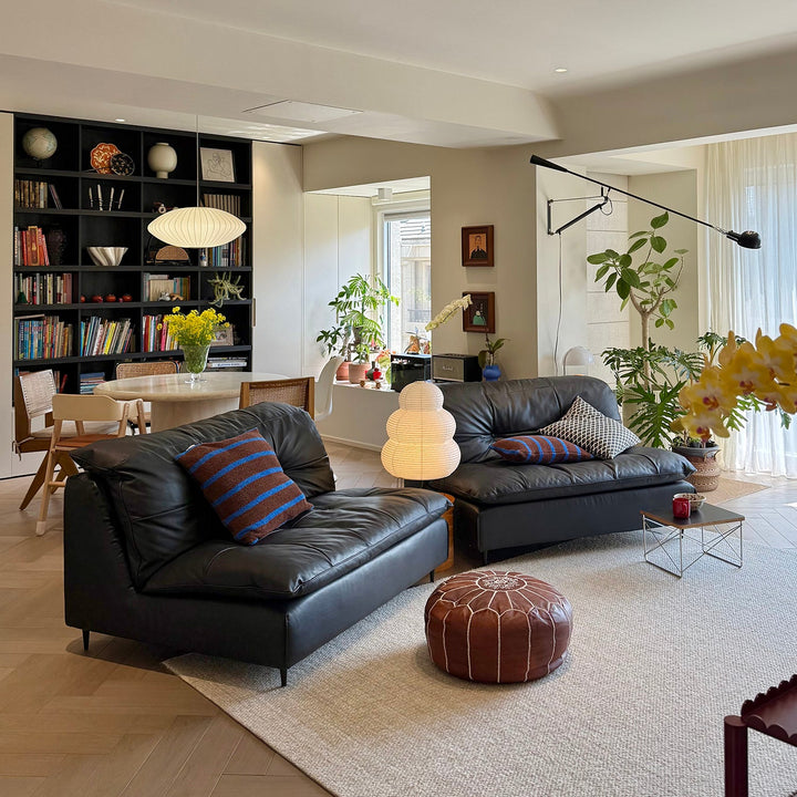Vintage genuine leather 4 seater sofa riga conceptual design.