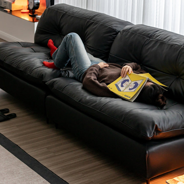 Vintage genuine leather 4 seater sofa riga material variants.