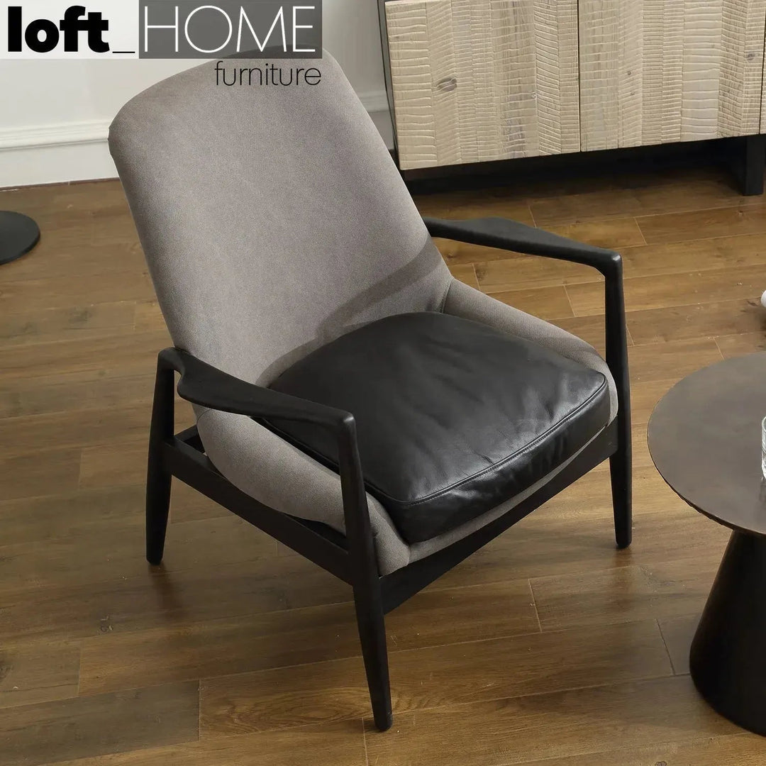 Vintage Genuine Leather And Canvas 1 Seater Sofa BARTON