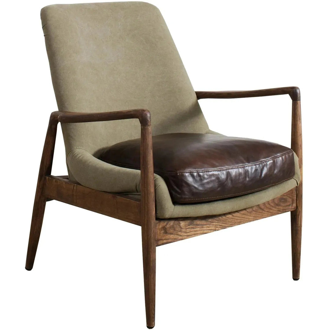 Vintage Genuine Leather And Canvas 1 Seater Sofa BARTON