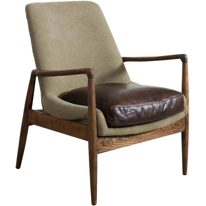 Vintage Genuine Leather And Canvas 1 Seater Sofa BARTON