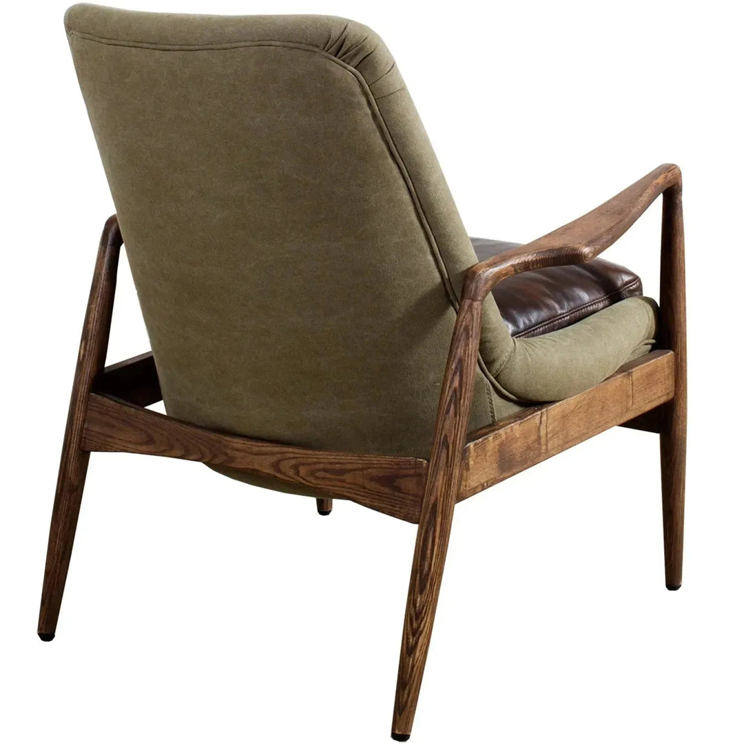 Vintage Genuine Leather And Canvas 1 Seater Sofa BARTON