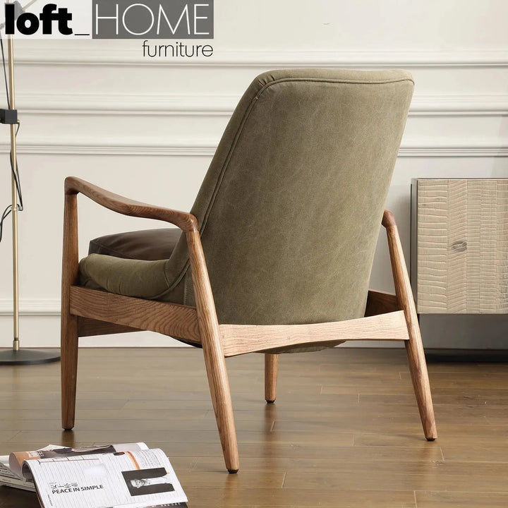 Vintage Genuine Leather And Canvas 1 Seater Sofa BARTON