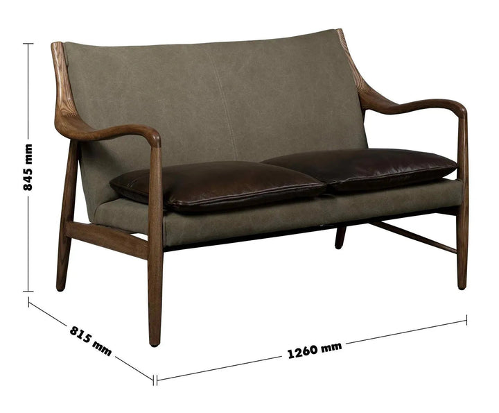 Vintage genuine leather and canvas 2 seater sofa double cowboy size charts.