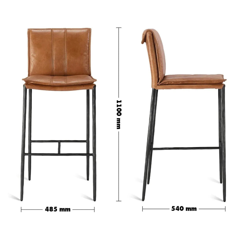 Bauhaus genuine leather bar chair lux size charts.