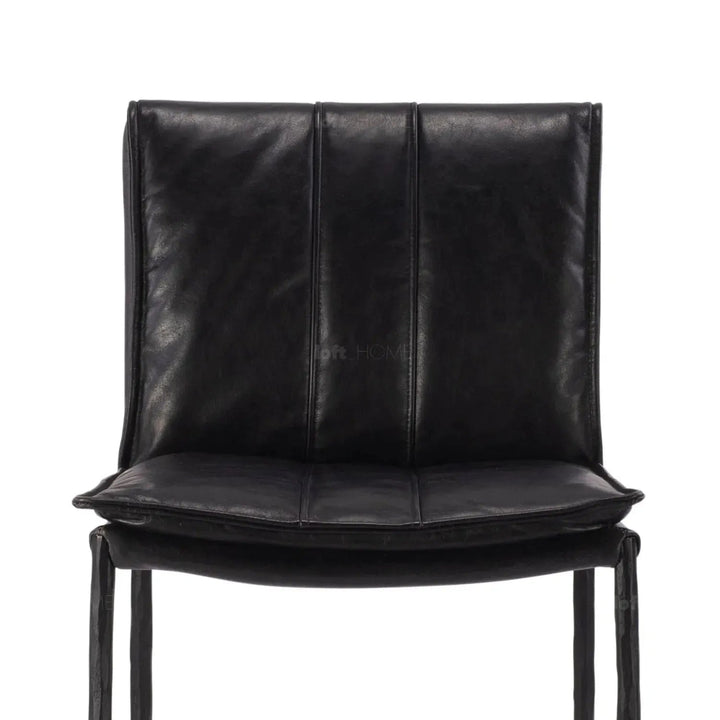 Industrial genuine leather bar chair lux in still life.