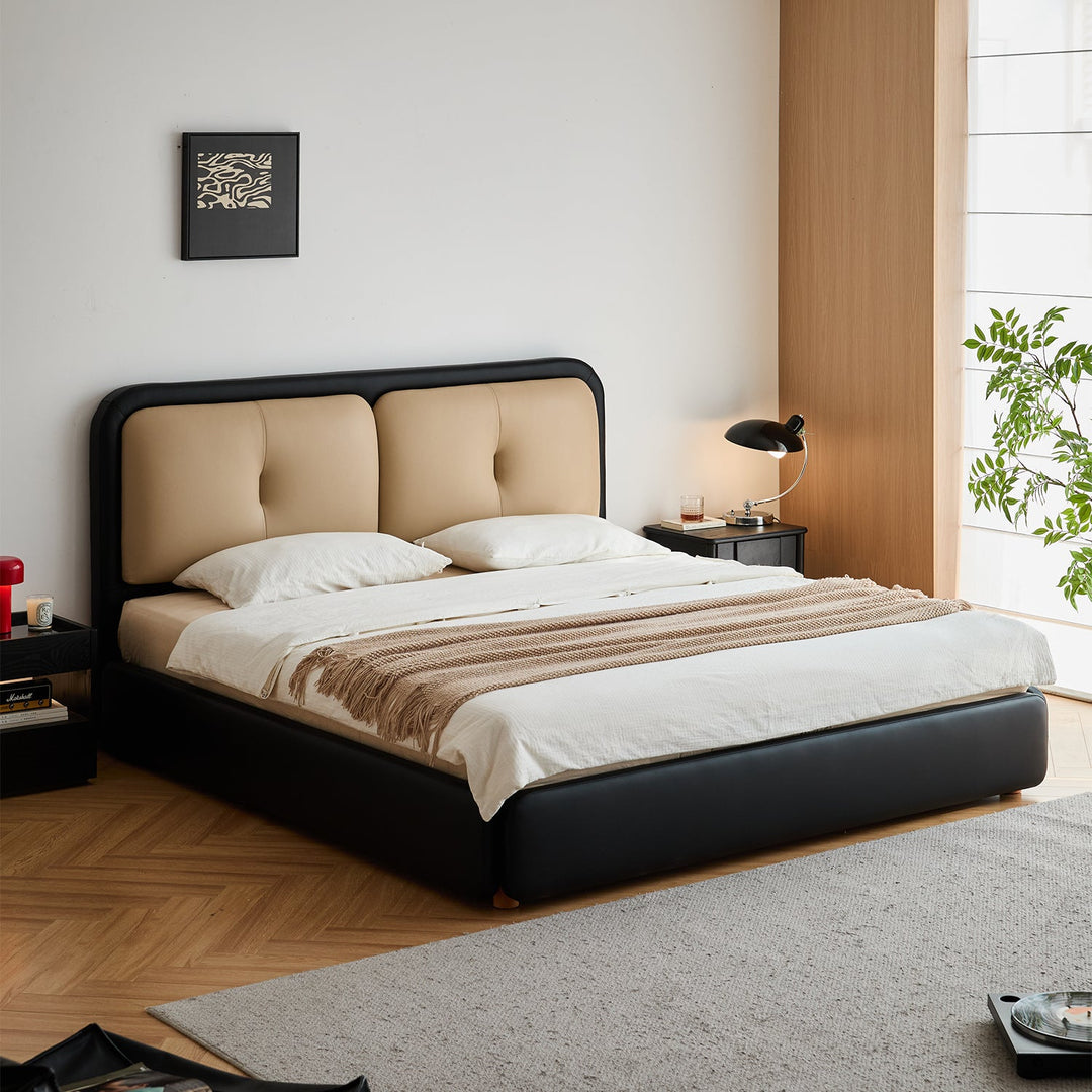 Vintage genuine leather bed cove size charts.