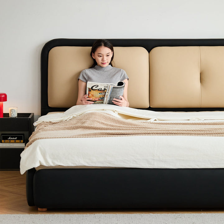 Vintage genuine leather bed cove material variants.