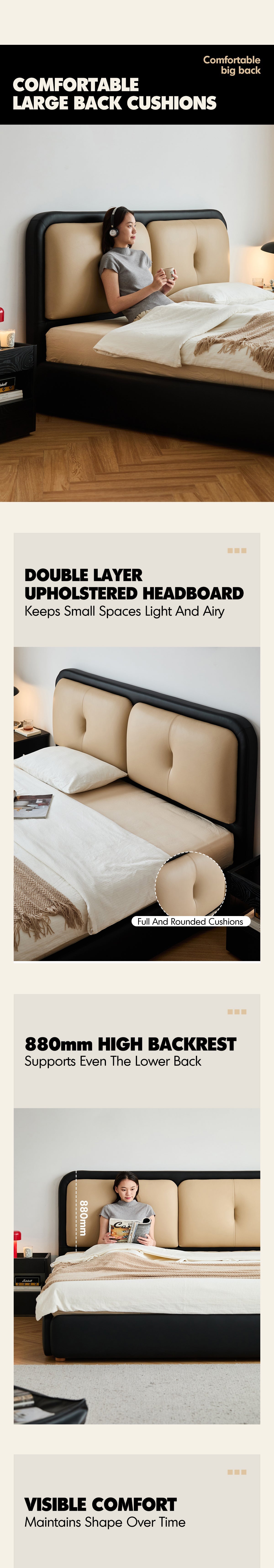 more product details and feature of Vintage Genuine Leather Bed COVE