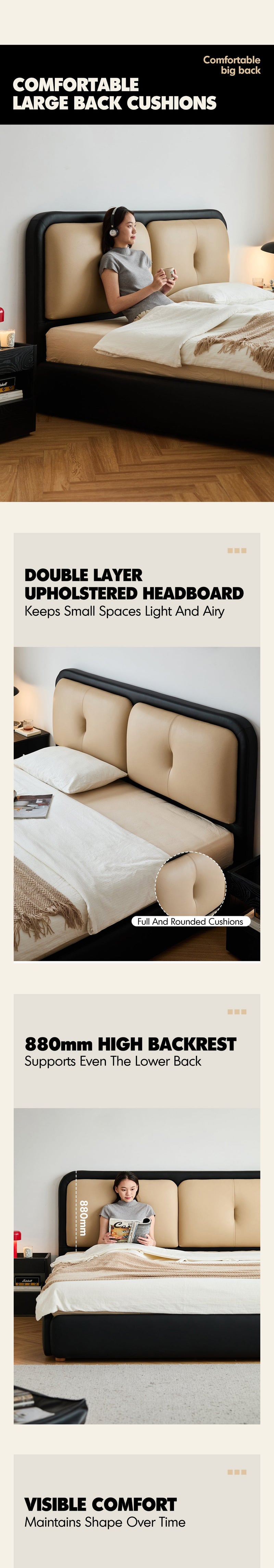 more product details and feature of Vintage Genuine Leather Bed COVE