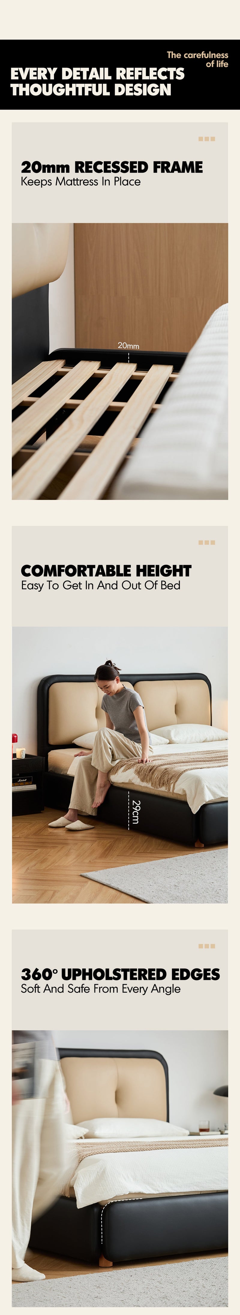 more product details and feature of Vintage Genuine Leather Bed COVE