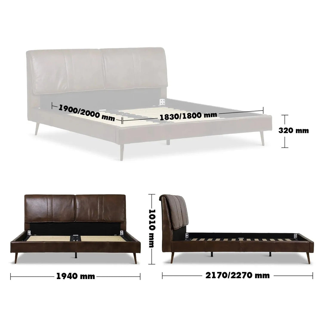 Vintage Genuine Leather Bed Frame SADDLEBACK