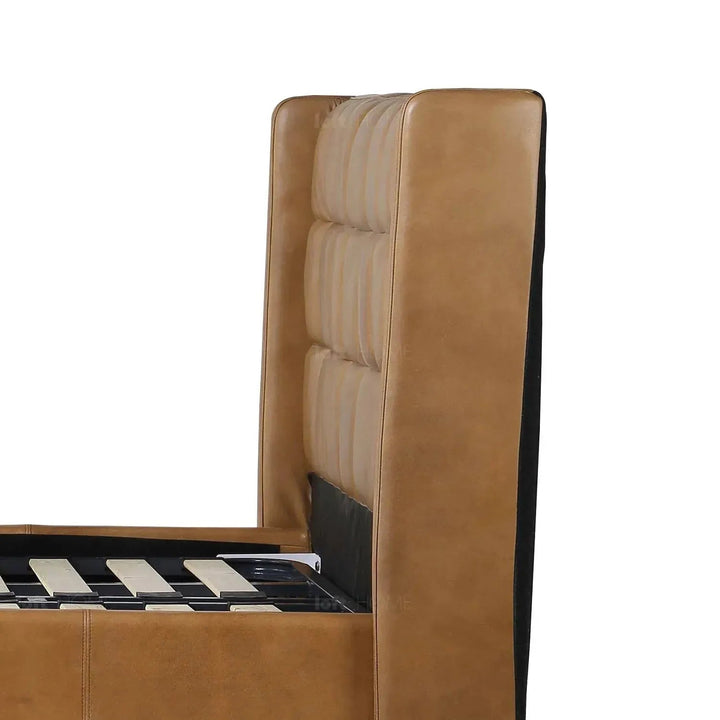 Vintage genuine leather bed frame tuxedo conceptual design.