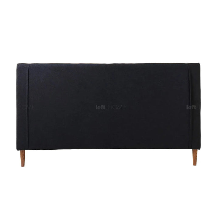 Vintage genuine leather bed frame tuxedo in panoramic view.