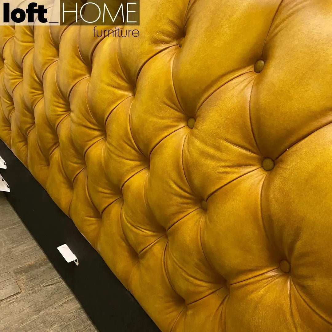 Vintage Genuine Leather Bed Frame WING