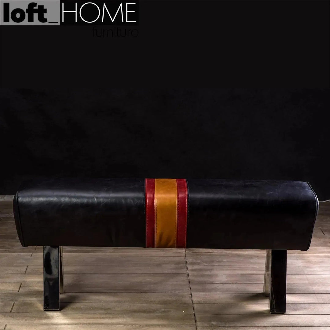 Vintage Genuine Leather Bench CHOCOLUSH