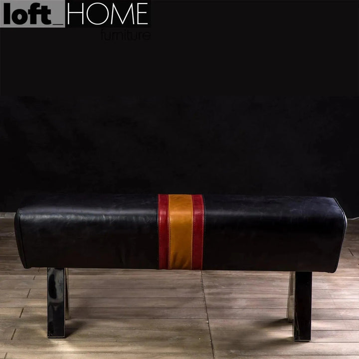 Vintage Genuine Leather Bench CHOCOLUSH